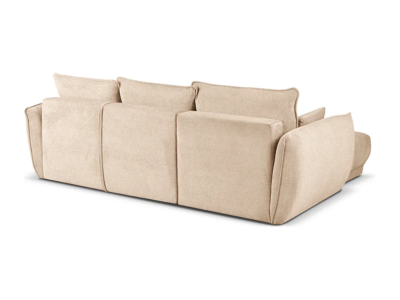 Canapé d’angle gauche  Loren convertible 250x150x90 cm – Tissu Raven 24 créme