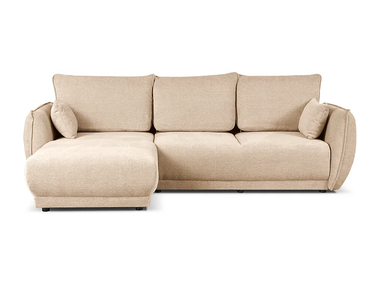 Narożnik lewy Loren z funkcją spania 250x150x90 cm – tkanina Raven 24 kremowa