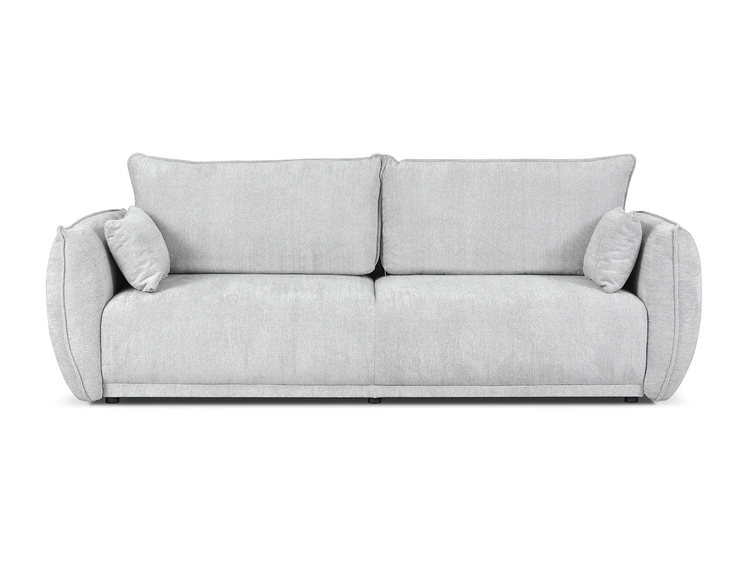 Canapé moderne Loren avec fonction de couchage 238x100x90 cm – tissu Raven 6 gris clair