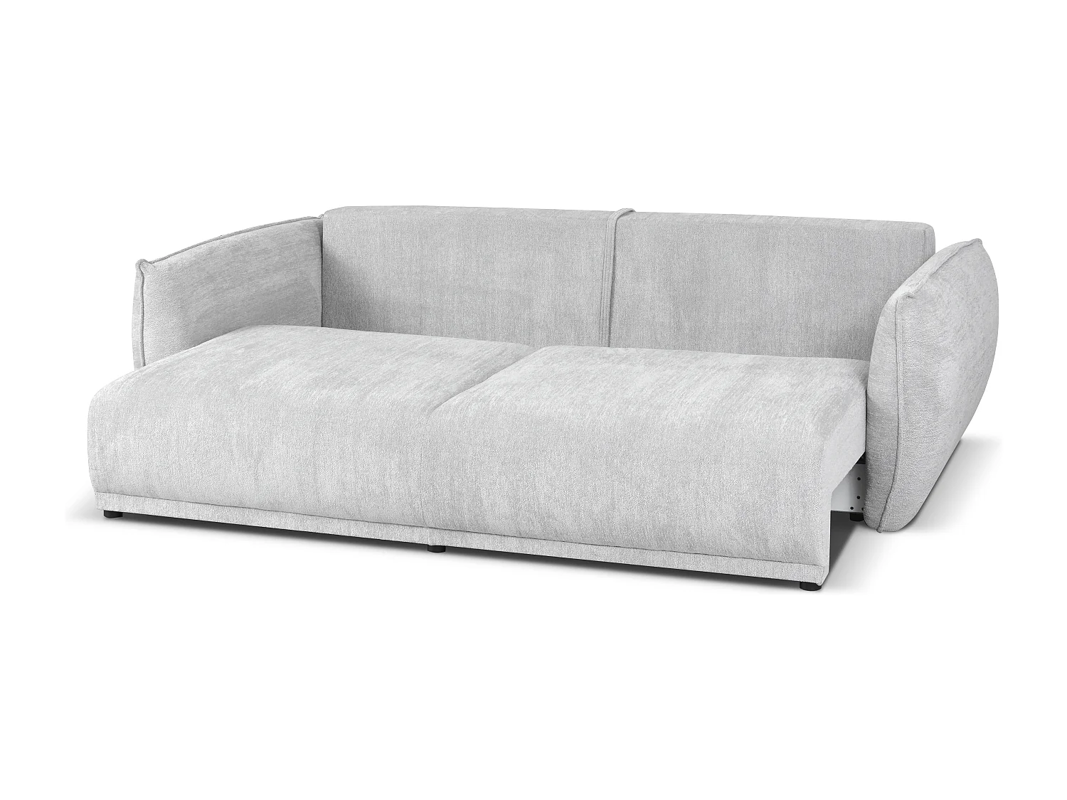Canapé moderne Loren avec fonction de couchage 238x100x90 cm – tissu Raven 6 gris clair