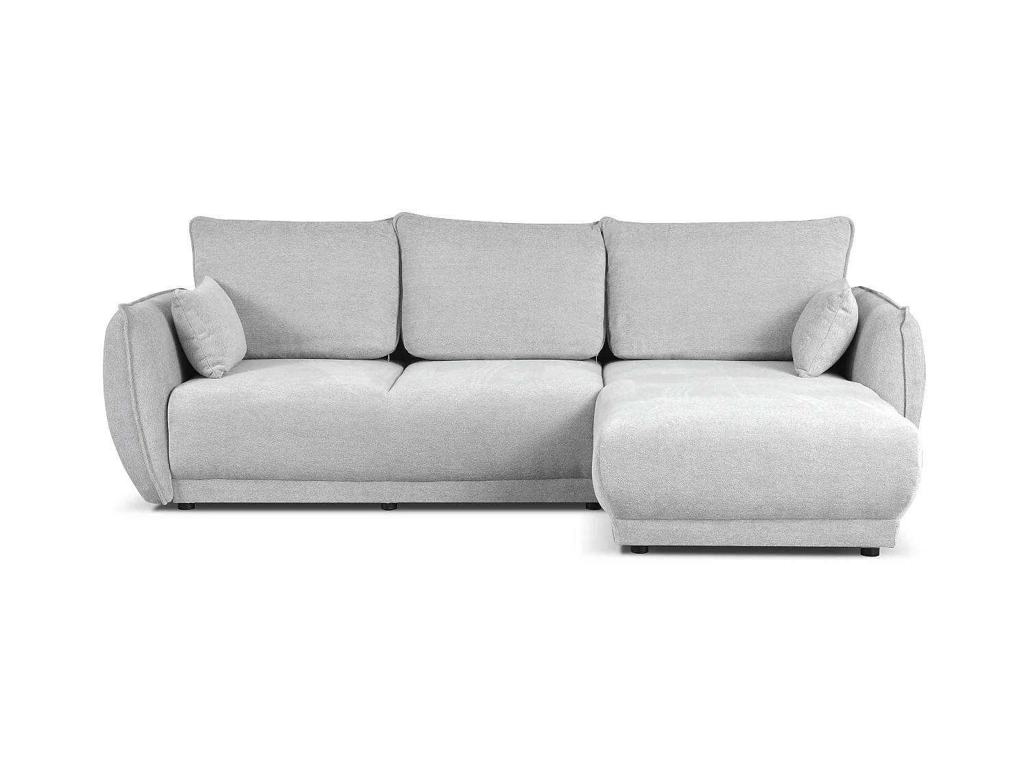 Narożnik prawy Loren z funkcją spania 250x150x90 cm – tkanina Raven 6 jasno szara