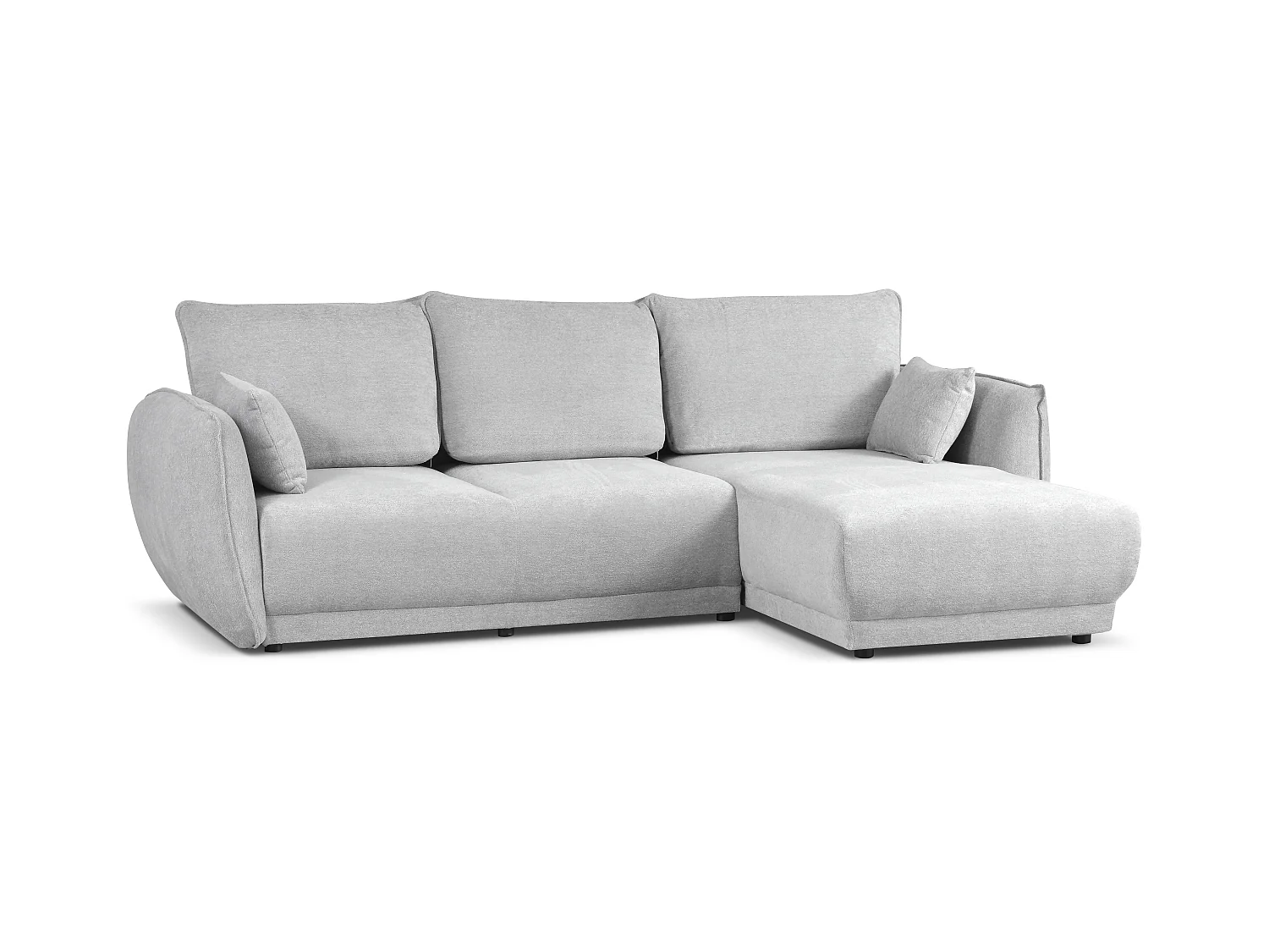 Narożnik prawy Loren z funkcją spania 250x150x90 cm – tkanina Raven 6 jasno szara