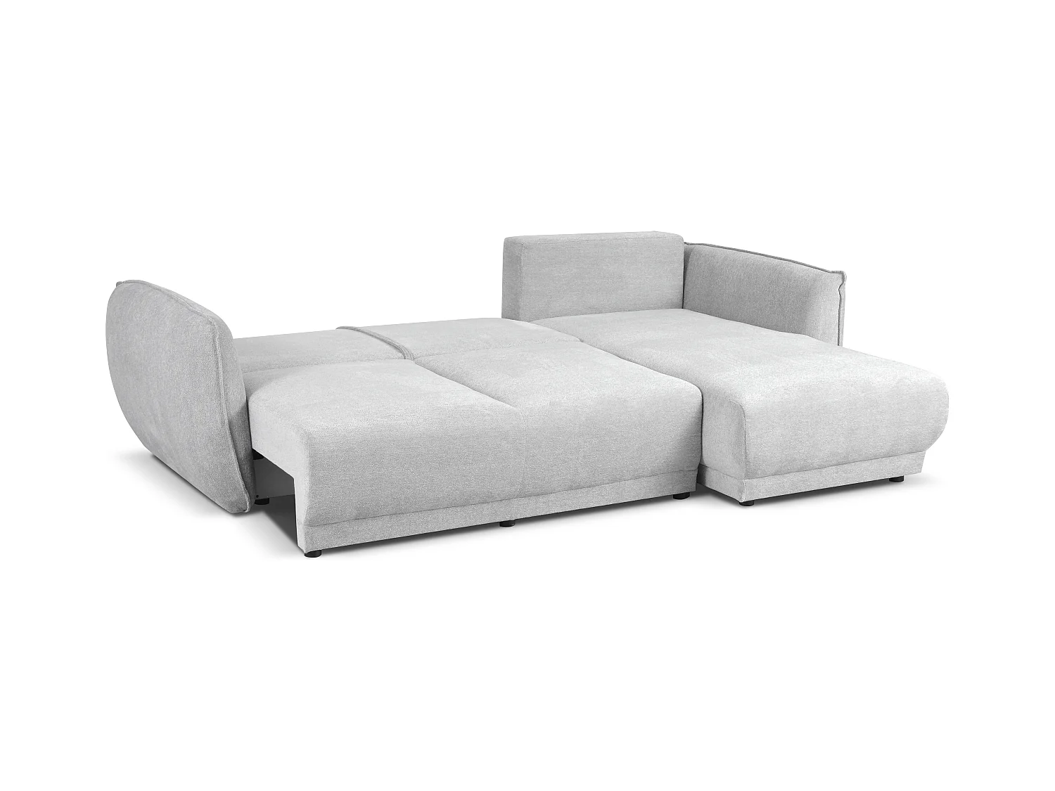 Narożnik prawy Loren z funkcją spania 250x150x90 cm – tkanina Raven 6 jasno szara