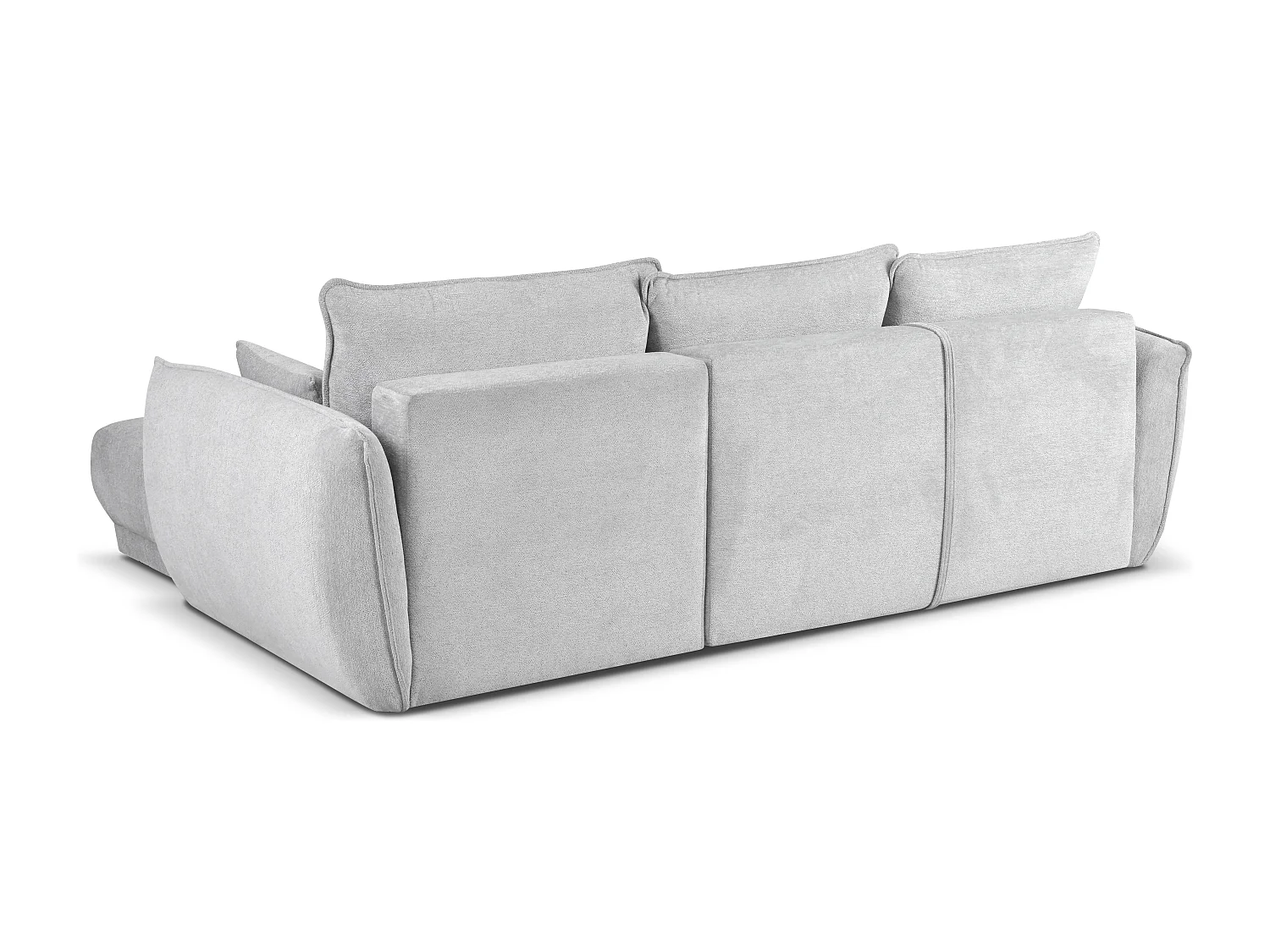 Canapé d’angle droit Loren convertible 250x150x90 cm – Tissu Raven 6 gris clair