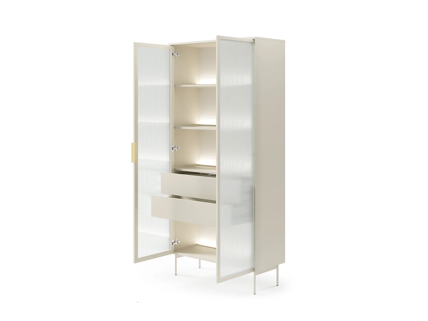 Vitrine, cachemire, 91,5 x 194,6 x 39,3 cm