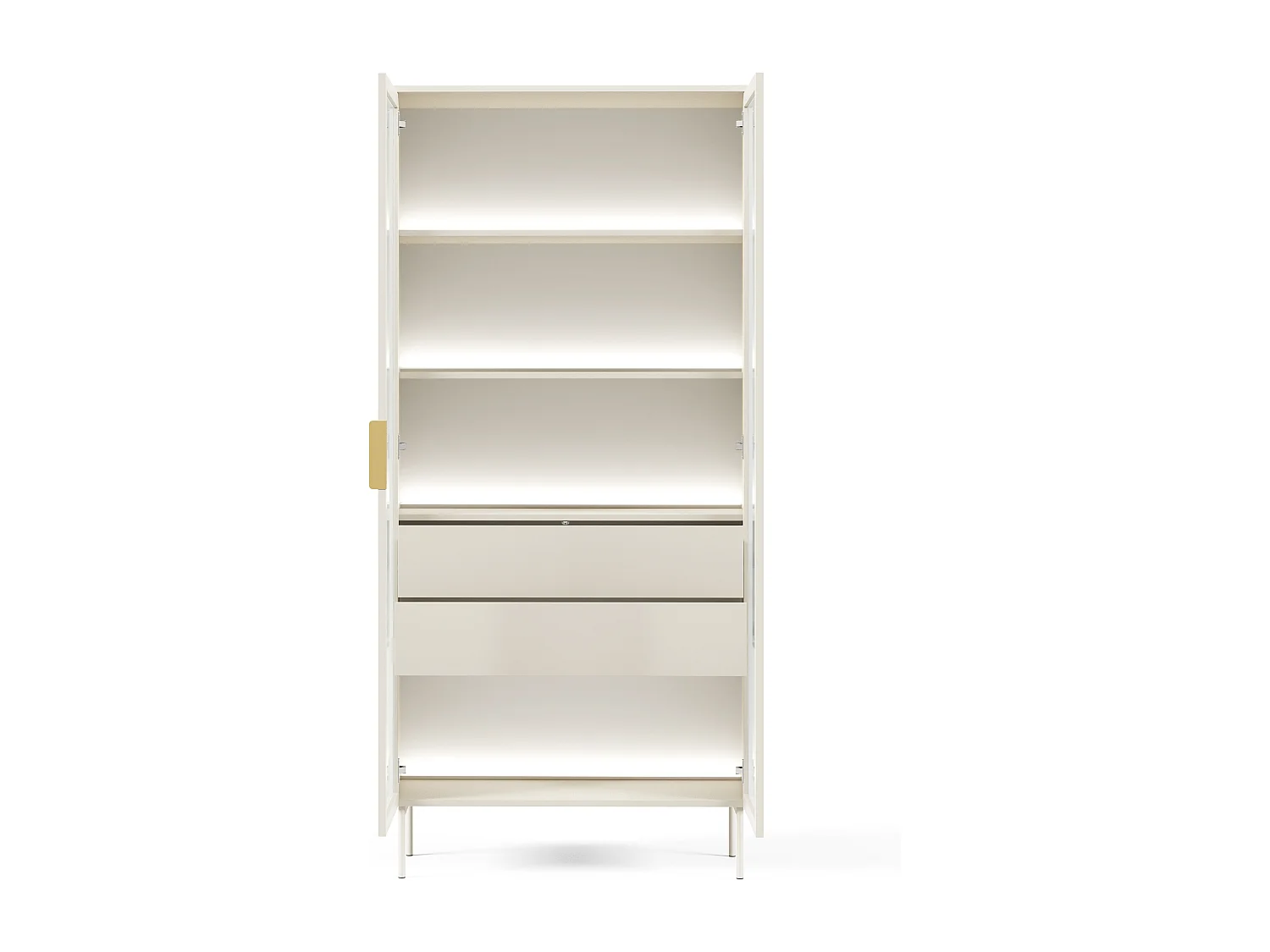 Vitrine, cachemire, 91,5 x 194,6 x 39,3 cm