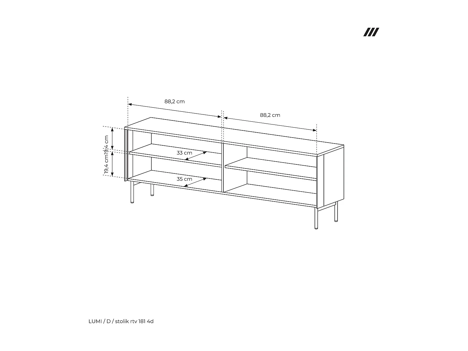 Vitrina, roble Dunin, 91,5 x 194,6 x 39,3 cm