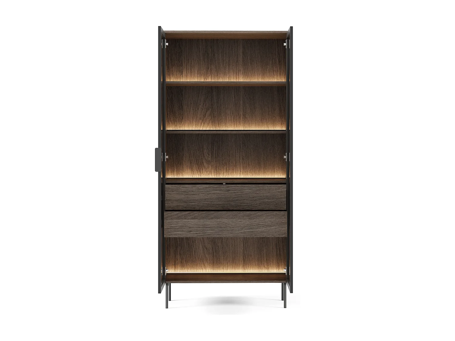 Vitrina, roble Dunin, 91,5 x 194,6 x 39,3 cm