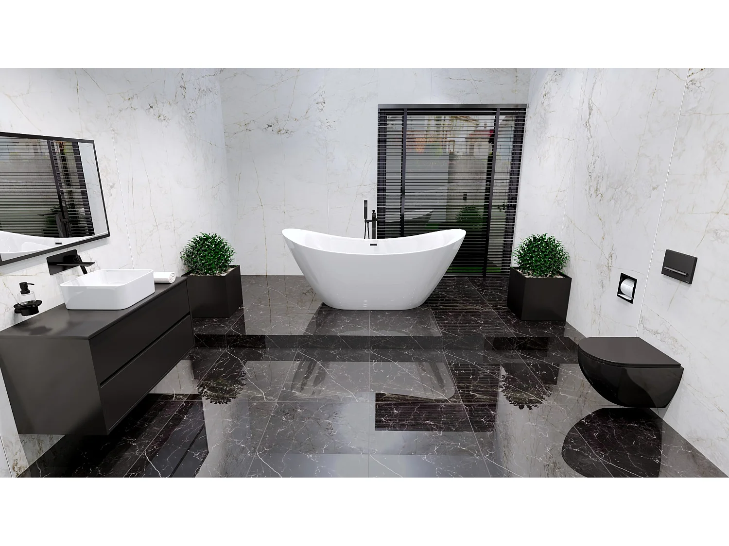 Baignoire à poser îlot IVAR 180x80 acrylique blanc + tablette de bain en bambou + Vidage à chromé