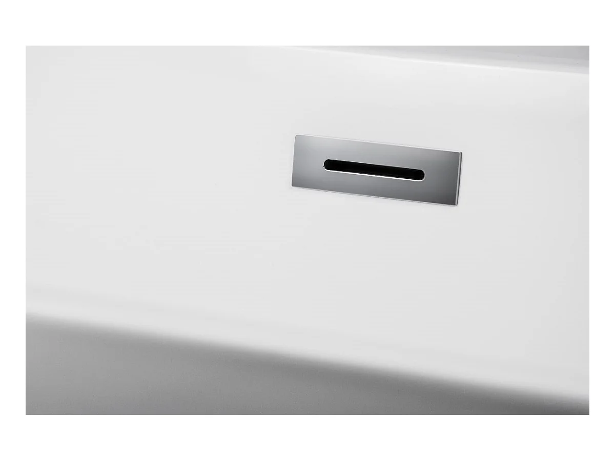 Baignoire à poser îlot oval IVAR 180x80 acrylique blanc + Vidage à chromé