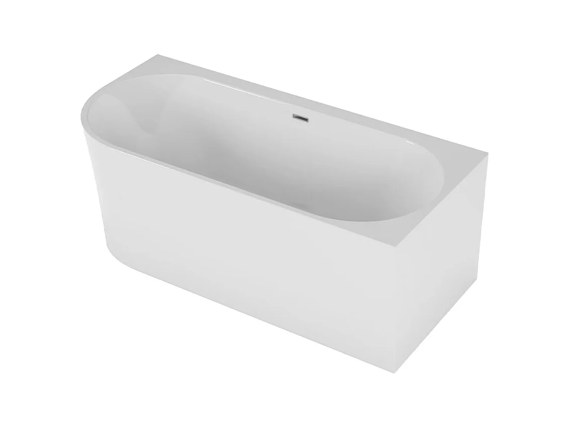 Baignoire îlot ALVA Droits 170x80 acrylique blanc + Vidage à chromé
