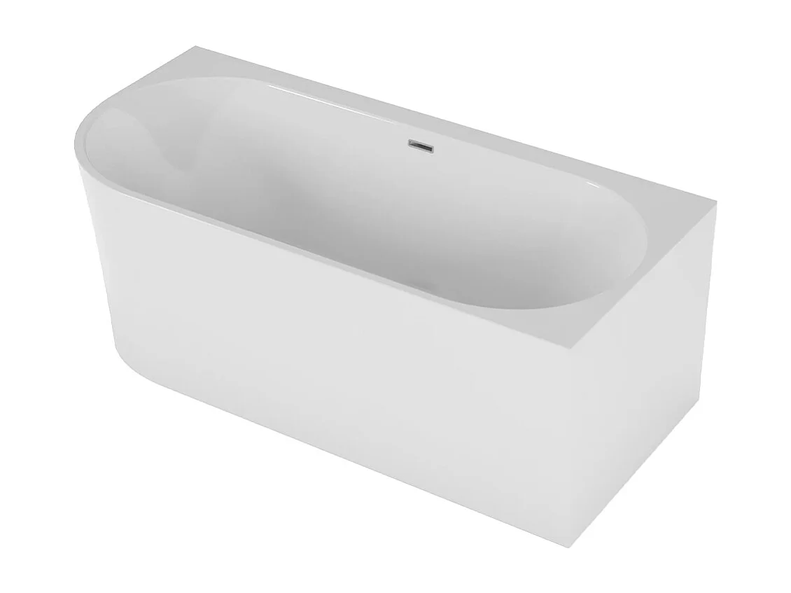 Baignoire îlot ALVA Droits 170x80 acrylique blanc + Vidage à chromé