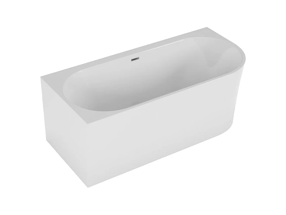 Baignoire îlot ALVA Gauche 170x80 acrylique blanc + Vidage à chromé