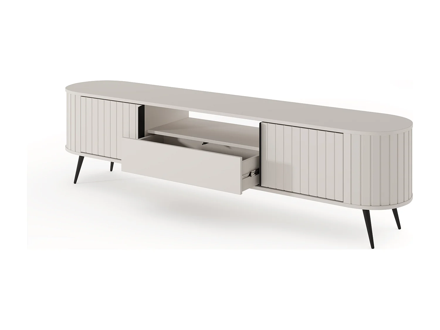 TV-skab, lysegråt, 196 x 51,2 x 40,2 cm