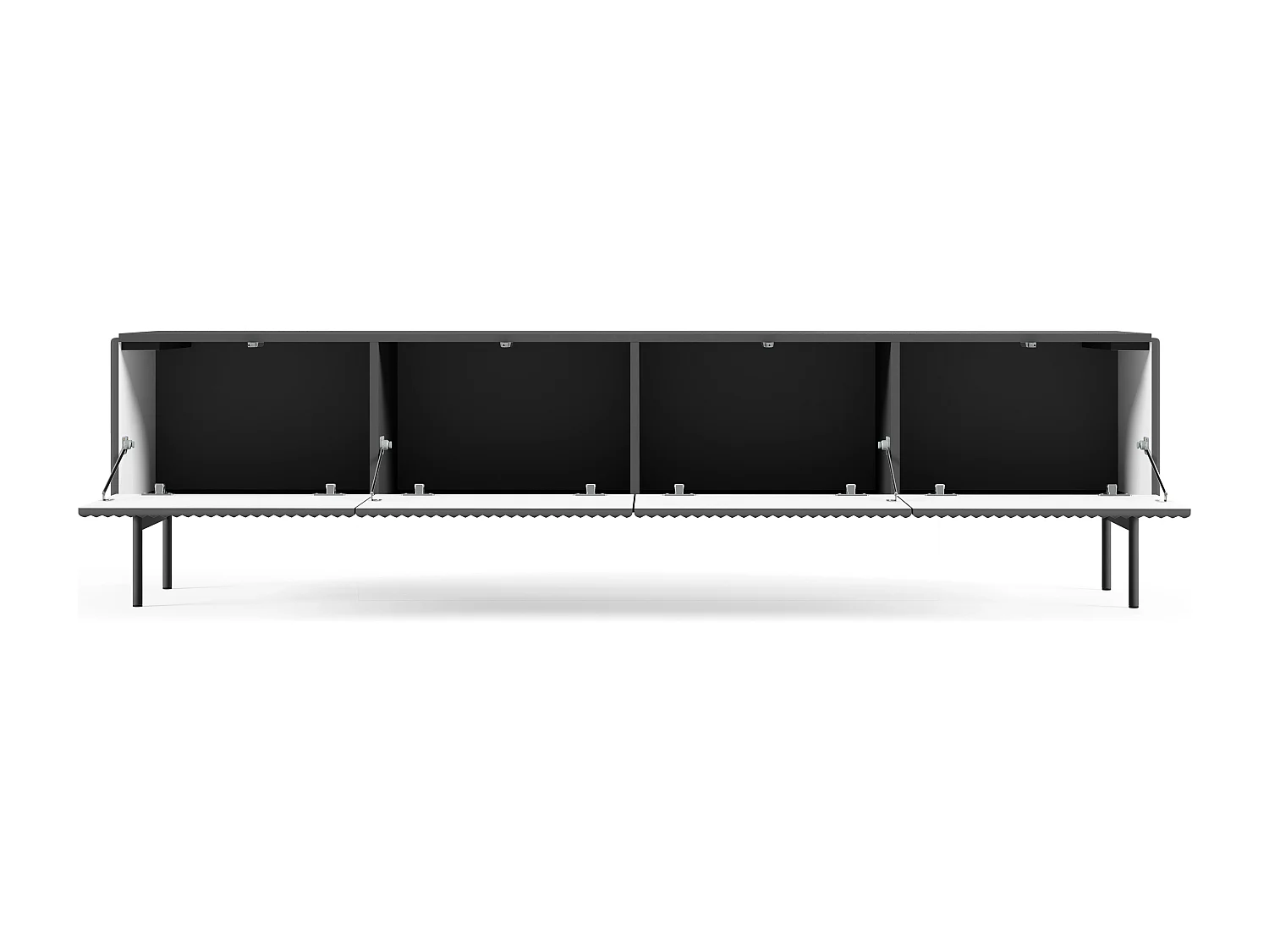 TV-skab, sort, 195,2 x 51,2 x 39,8 cm