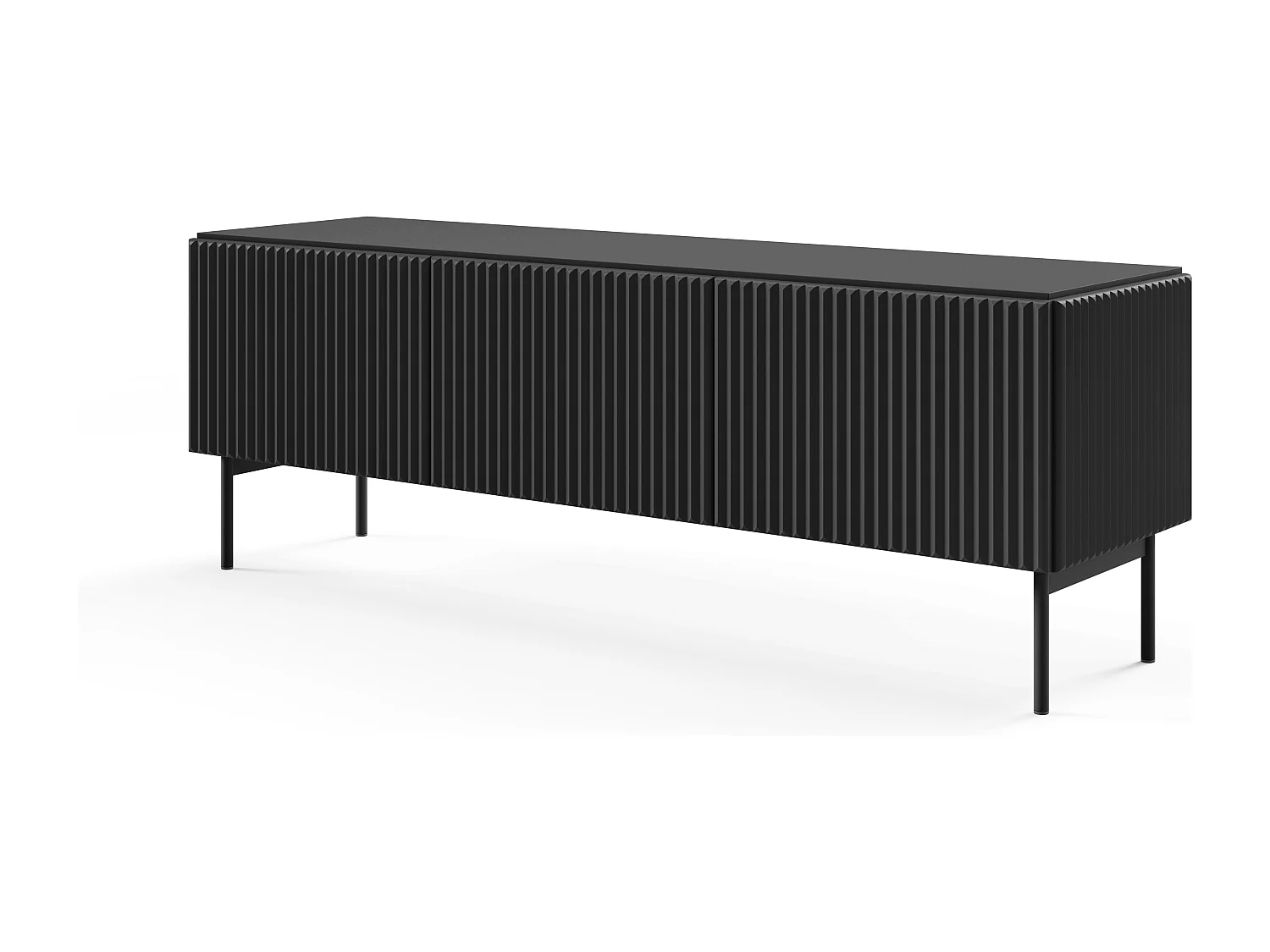 TV-meubel, zwart, 147 x 51,2 x 39,8 cm