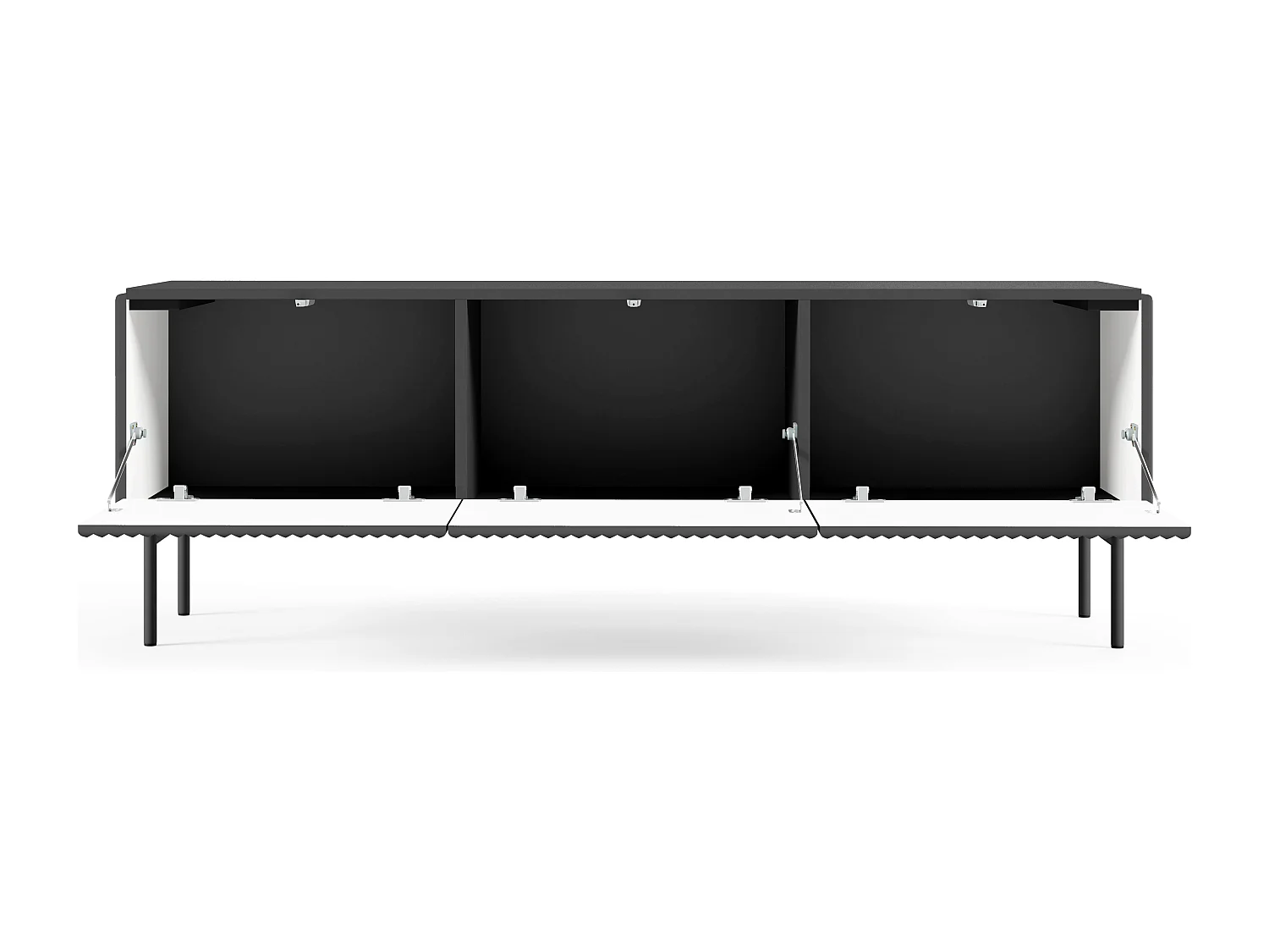 TV-meubel, zwart, 147 x 51,2 x 39,8 cm