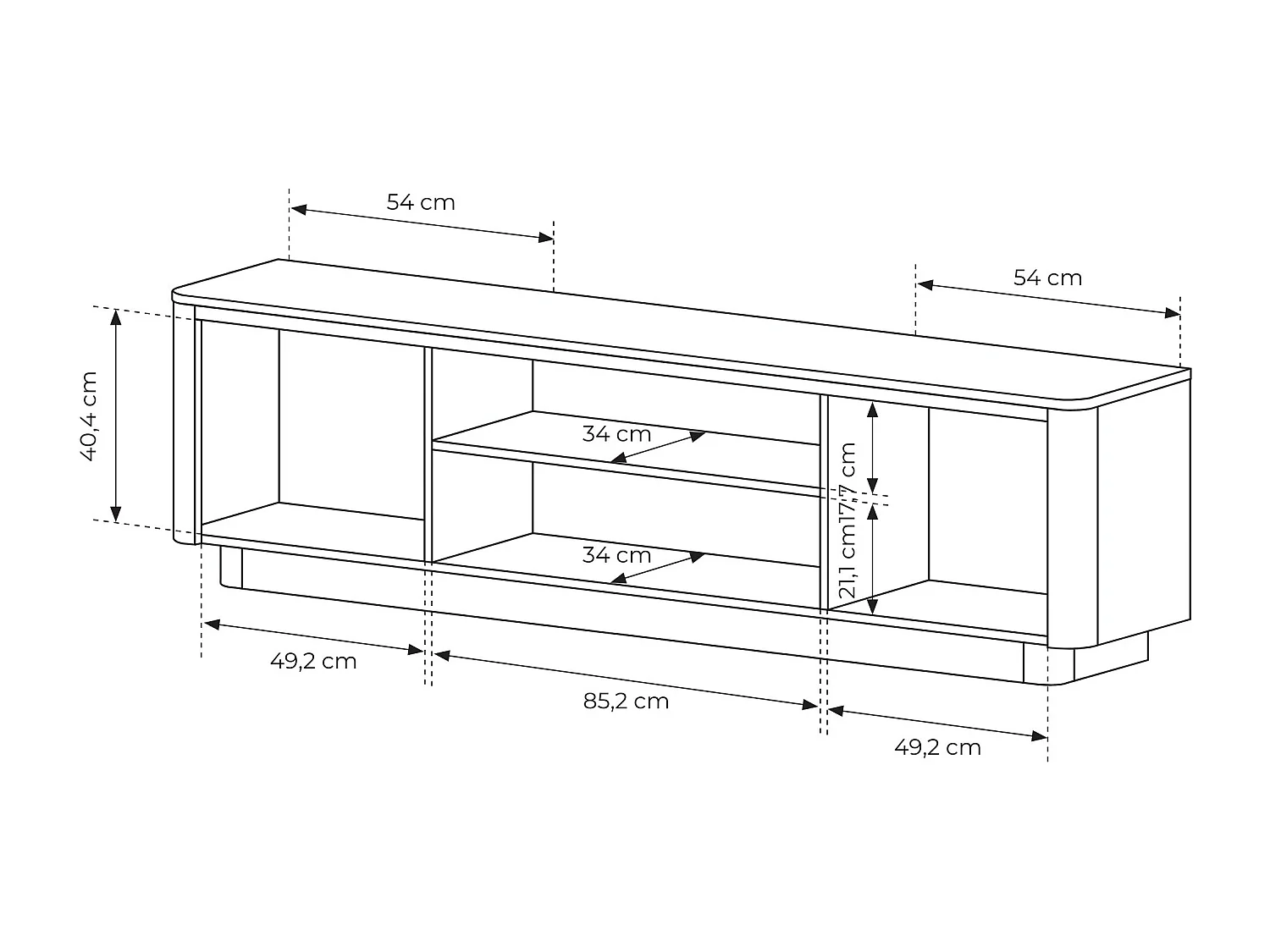 Mobile TV, rovere cremonese, 200 x 54,9 x 38,1 cm