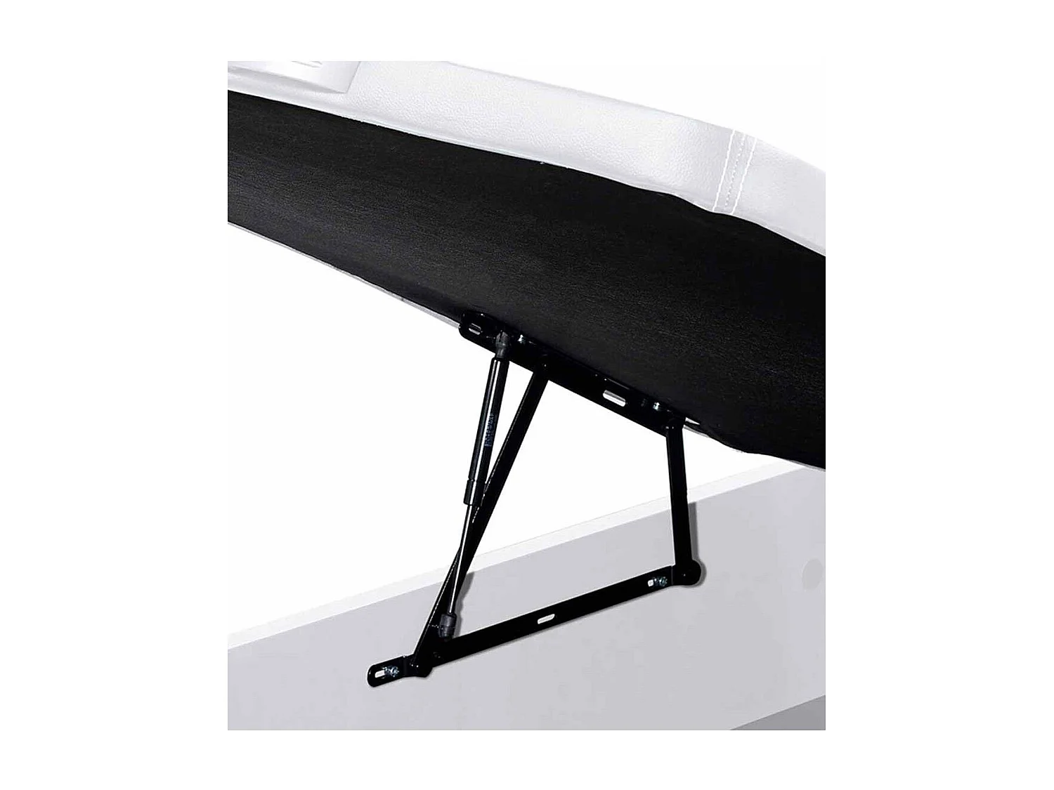 Set de 2 bisagras de 41x3x52 cm para canapé abatible con 1100N de fuerza de metal en negro