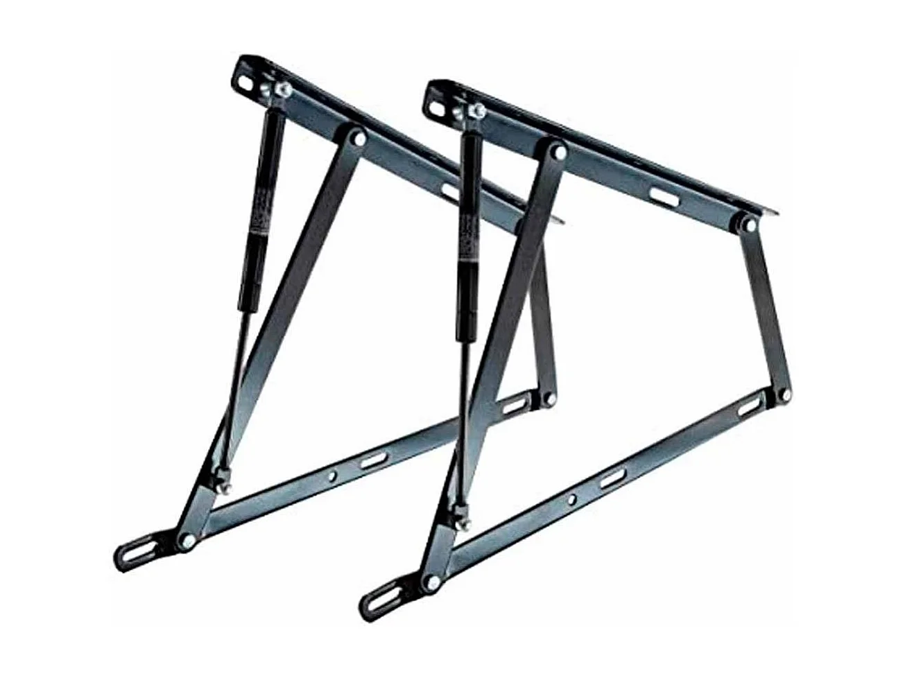 Set de 2 bisagras de 41x3x52 cm para canapé abatible con 1100N de fuerza de metal en negro