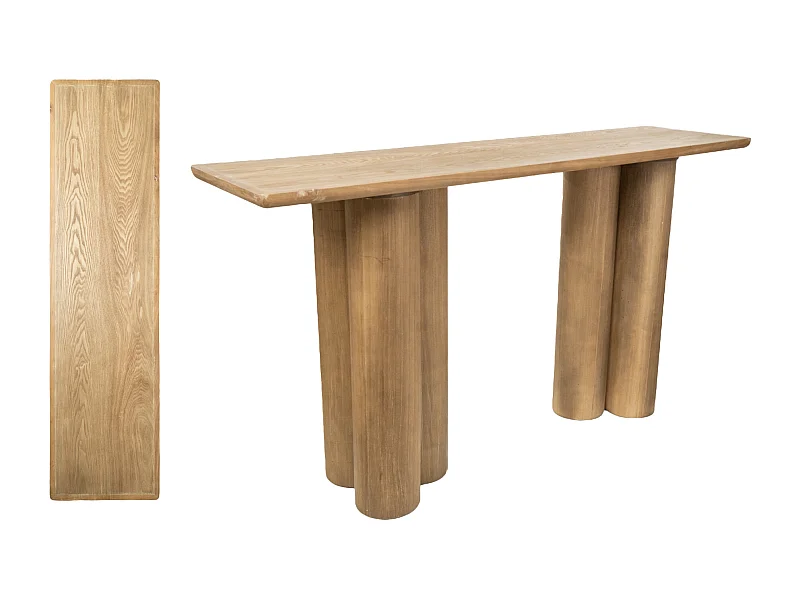 CONSOLA PATAS CILINDROS MADERA CAOBAdale un toque diferente a tu hogar