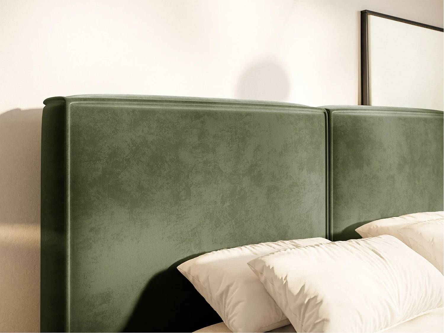 Gestoffeerd bed 180x200 – opbergruimte – lattenbodem – velours – olijfgroen – TILVES