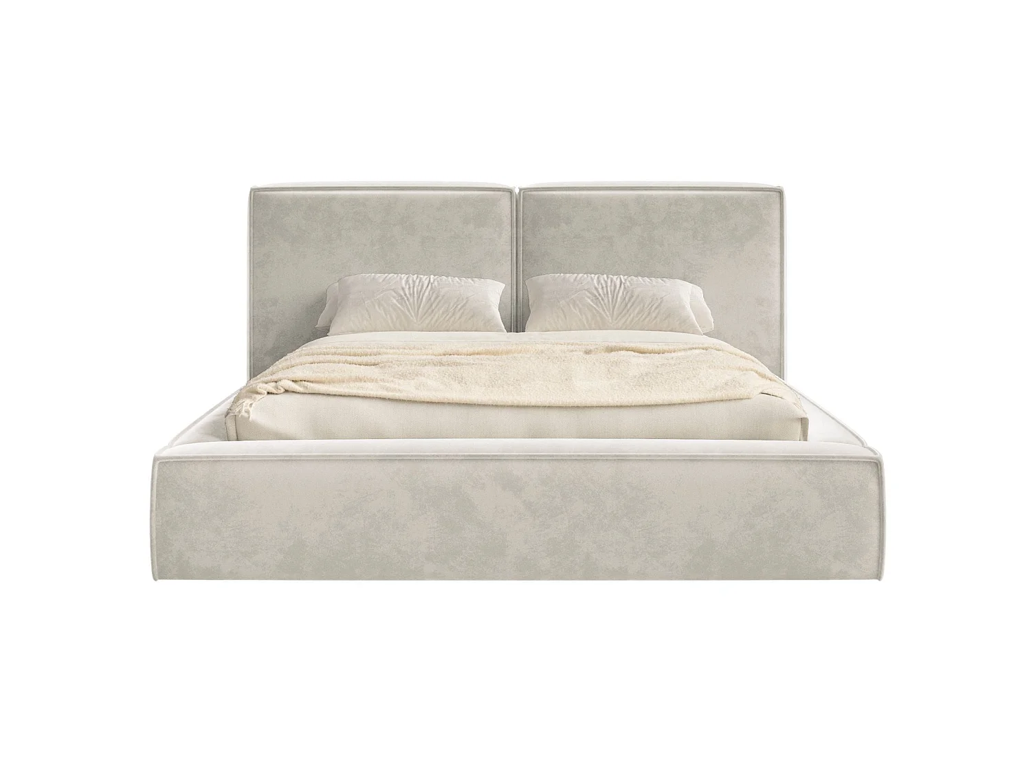Gestoffeerd bed 160x200 – opbergruimte – lattenbodem – velours – greige – TILVES