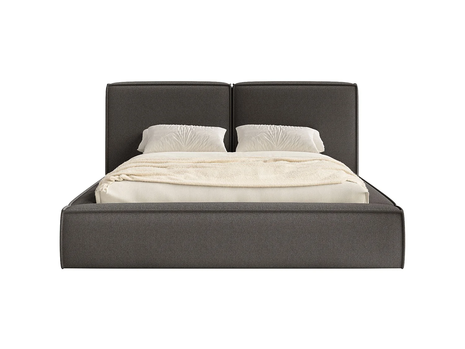 Gestoffeerd bed 180x200 – opbergruimte – lattenbodem – chenille – grafietgrijs – TILVES