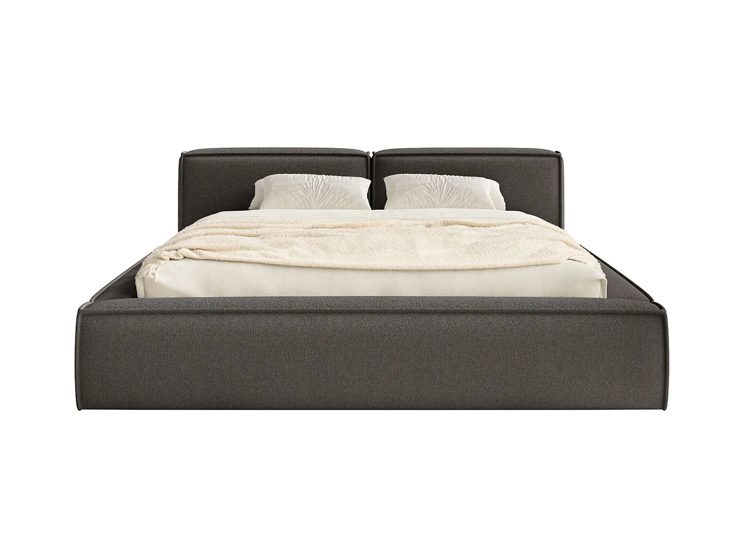 Polsterbett 160x200 mit Bettkasten – Lattenrost – Chenille – grafit – TILVES SLIM