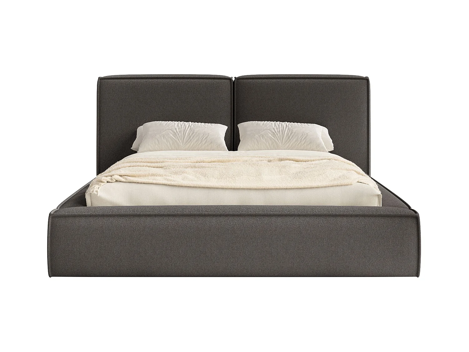 Polsterbett 160x200 mit Bettkasten – Lattenrost – Chenille – graphitgrau – TILVES