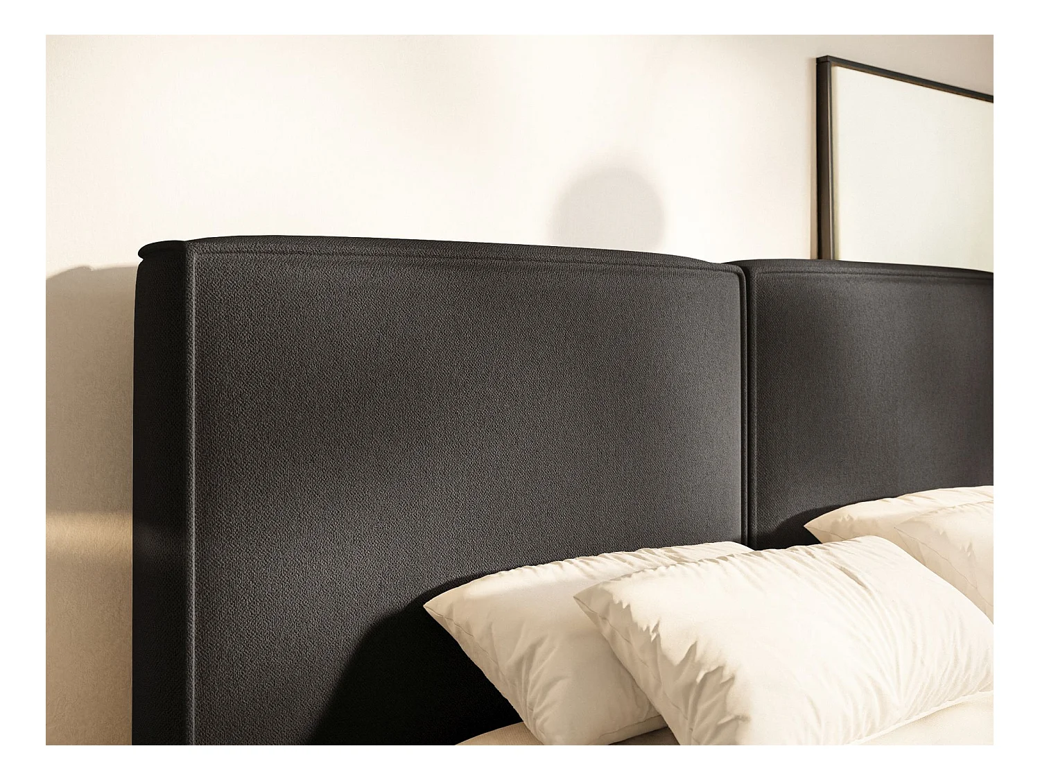 Polsterbett 160x200 mit Bettkasten – Lattenrost – Chenille – graphitgrau – TILVES