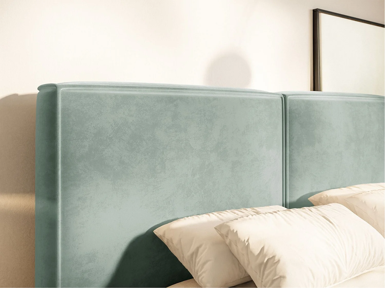 Gestoffeerd bed 160x200 – opbergruimte – lattenbodem – velours – saliegroen – TILVES