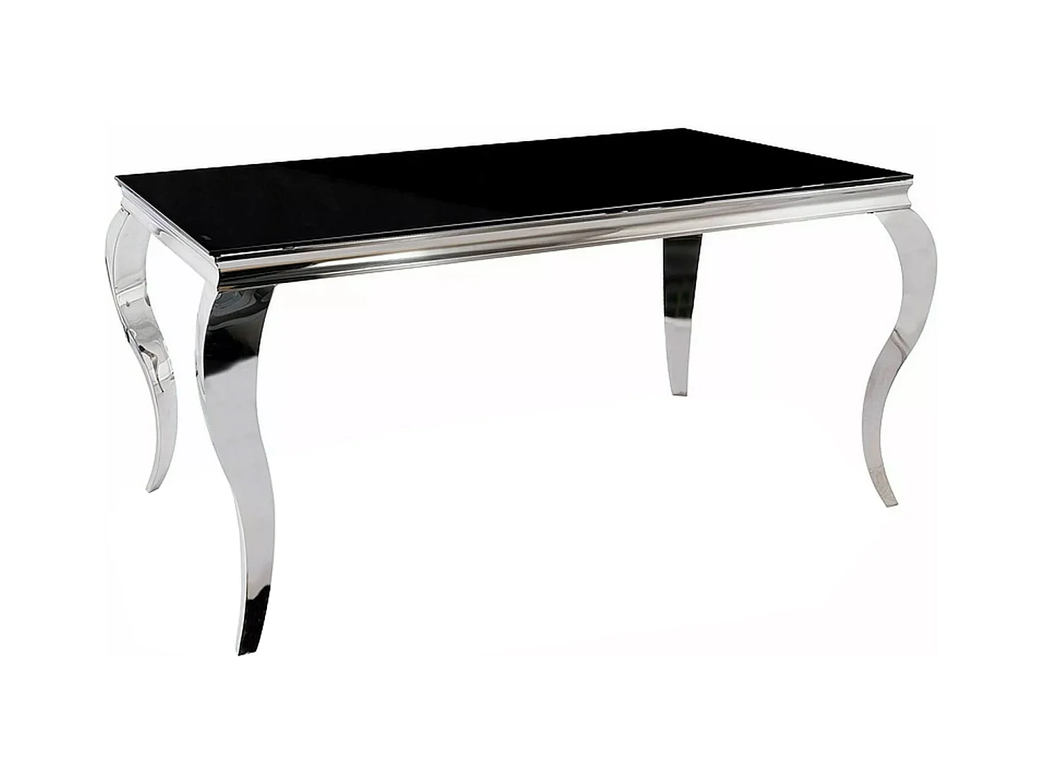 ESSTISCH Prince schwarz / Chrom 180 / 90 / 75cm