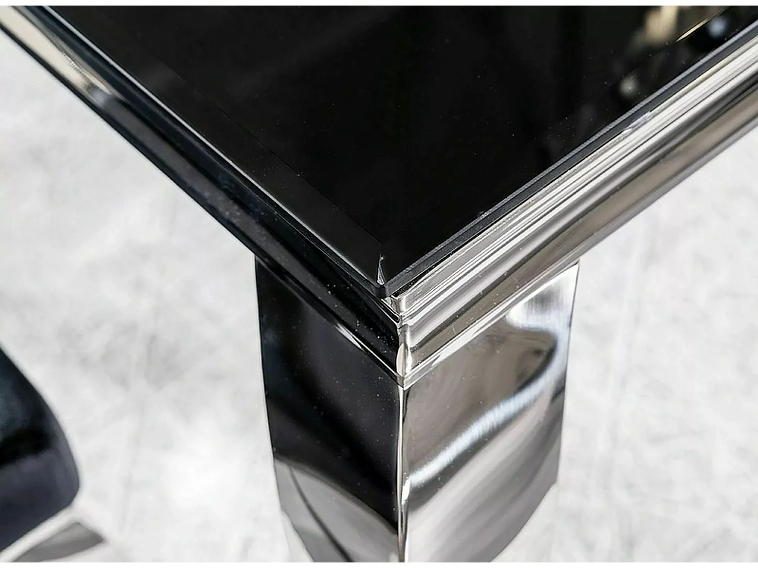 ESSTISCH Prince schwarz / Chrom 180 / 90 / 75cm