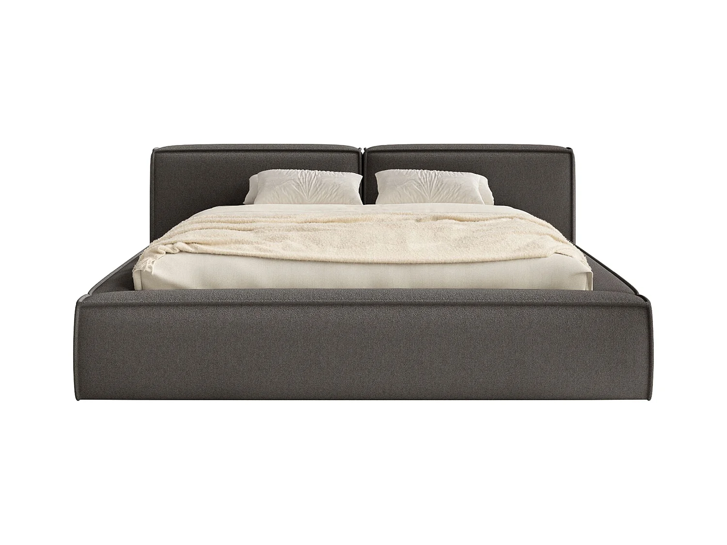 Polsterbett 180x200 mit Bettkasten – Lattenrost – Chenille – grafit – TILVES LOW