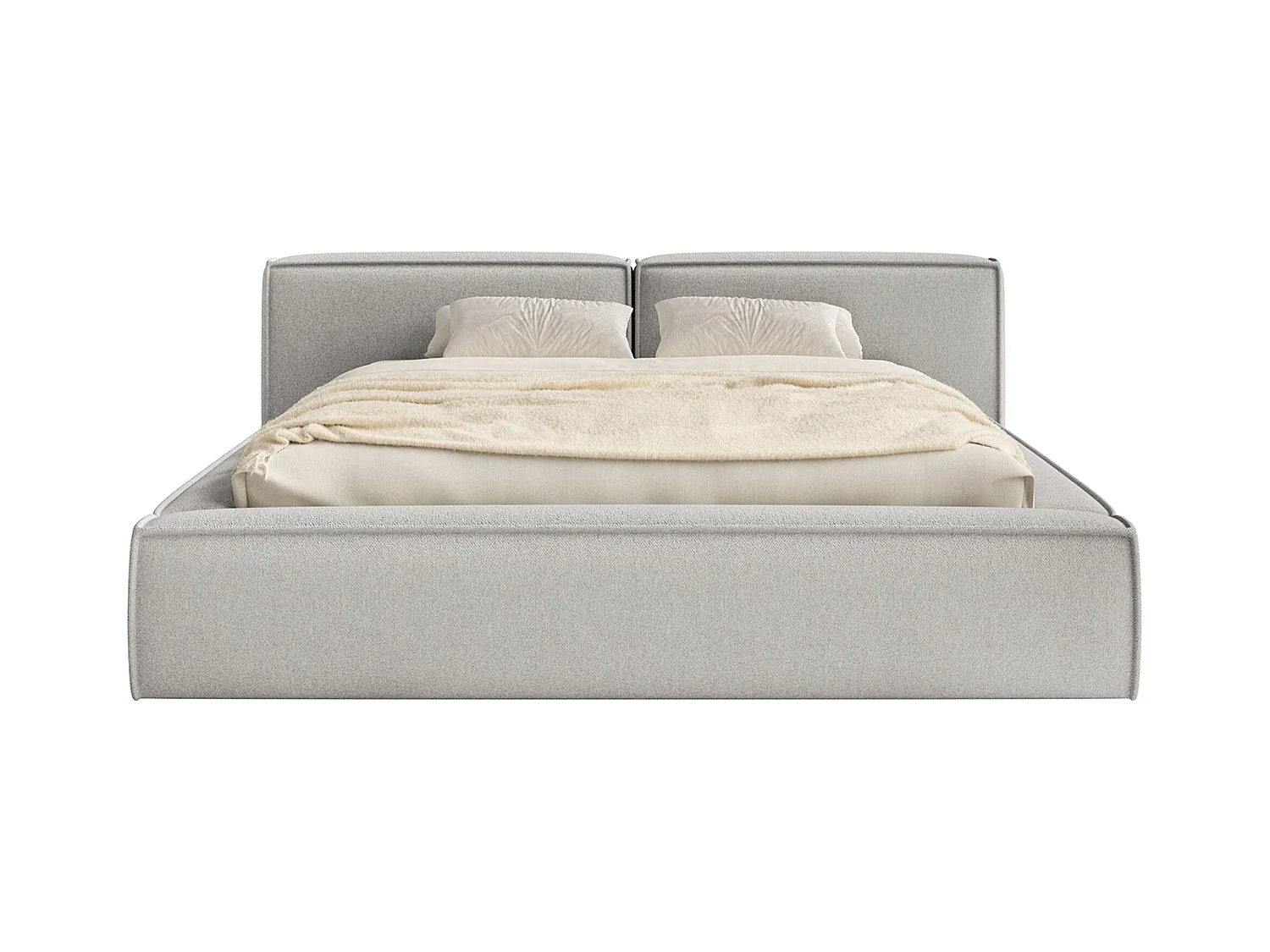 Polsterbett 160x200 mit Bettkasten – Lattenrost – Chenille – hellgrau – TILVES LOW