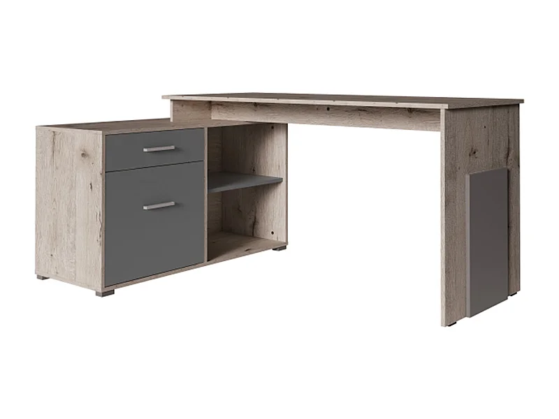 ECKSCHREIBTISCH Como Wellington Eiche / graphit 168 / 110 / 76cm