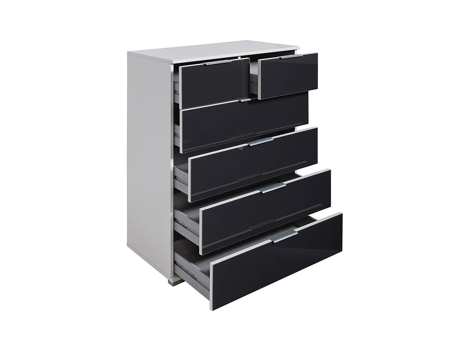 KOMMODE Easy Plus eiß / Grauglas 82 / 41 / 102cm