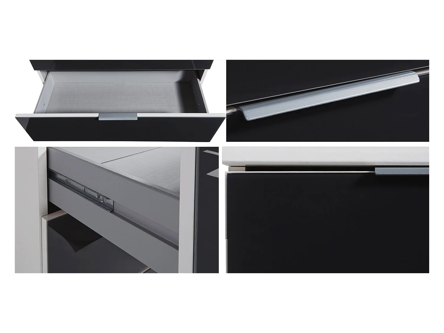 KOMMODE Easy Plus eiß / Grauglas 82 / 41 / 102cm