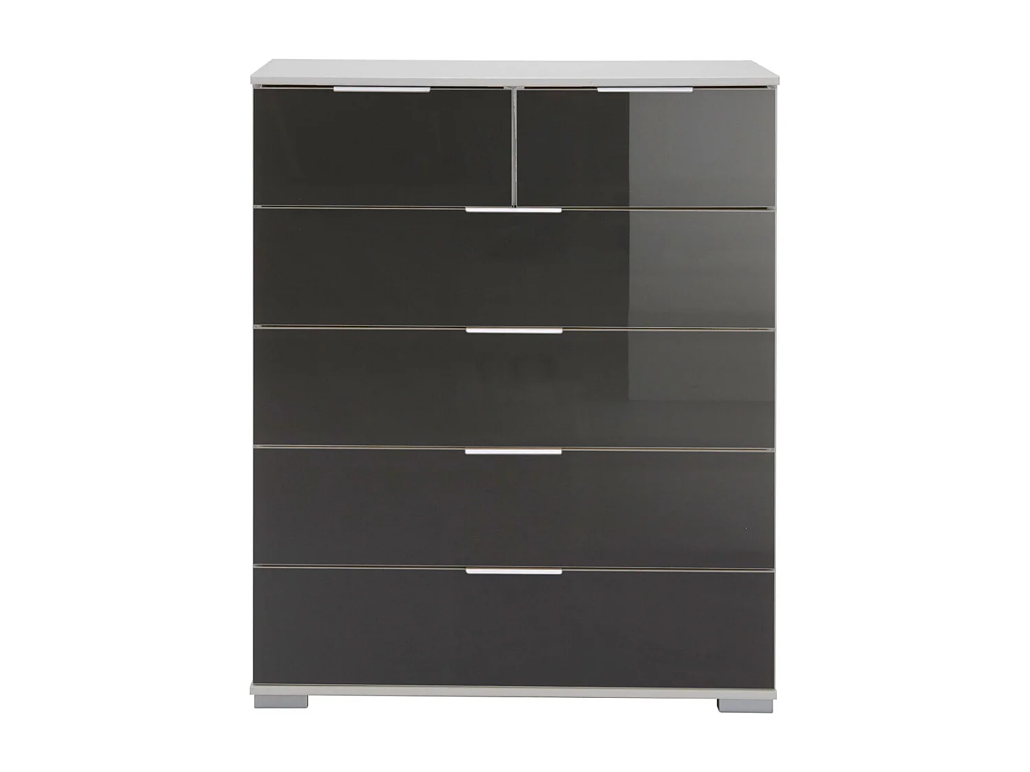 KOMMODE Easy Plus eiß / Grauglas 82 / 41 / 102cm