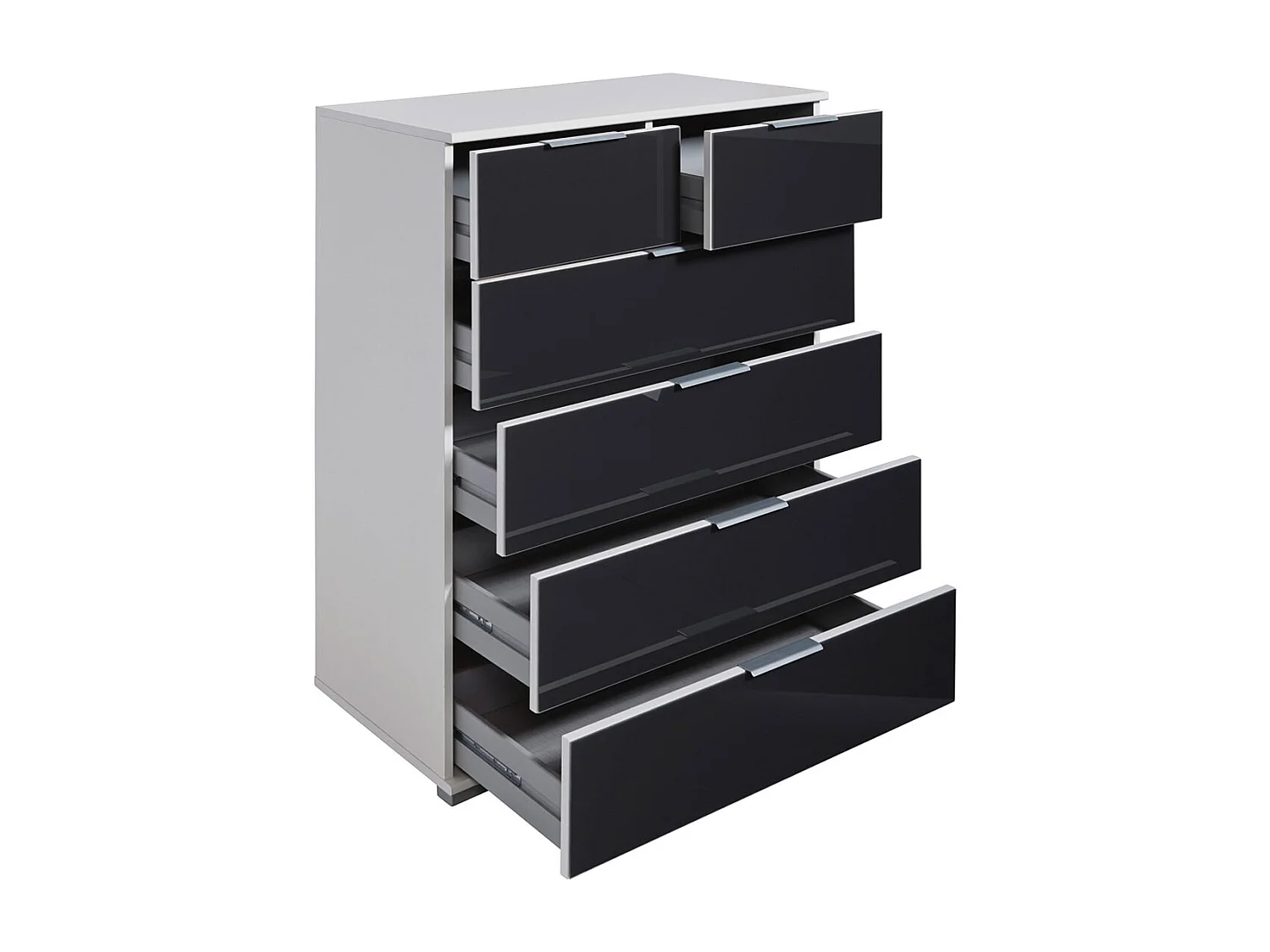 KOMMODE Easy Plus eiß / Grauglas 82 / 41 / 102cm