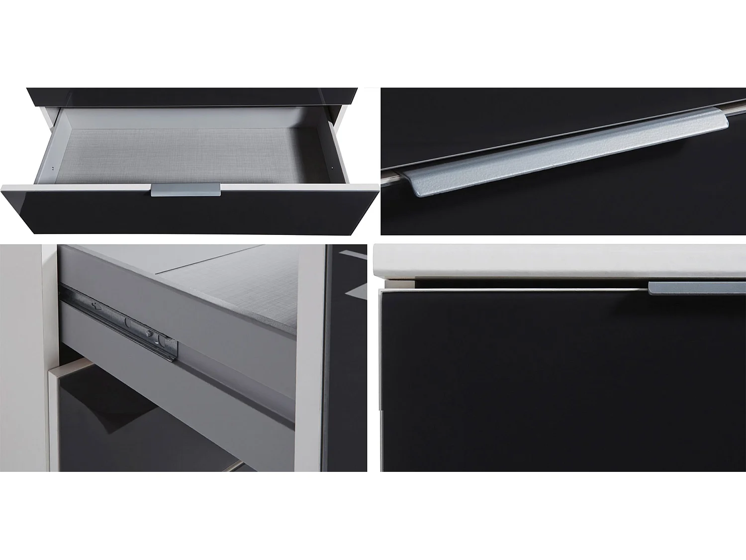 KOMMODE Easy Plus eiß / Grauglas 82 / 41 / 102cm