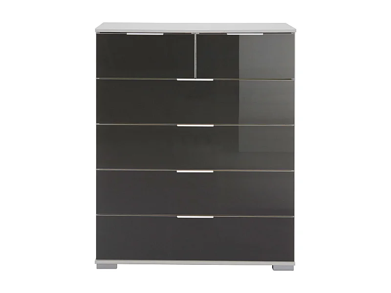 KOMMODE Easy Plus eiß / Grauglas 82 / 41 / 102cm