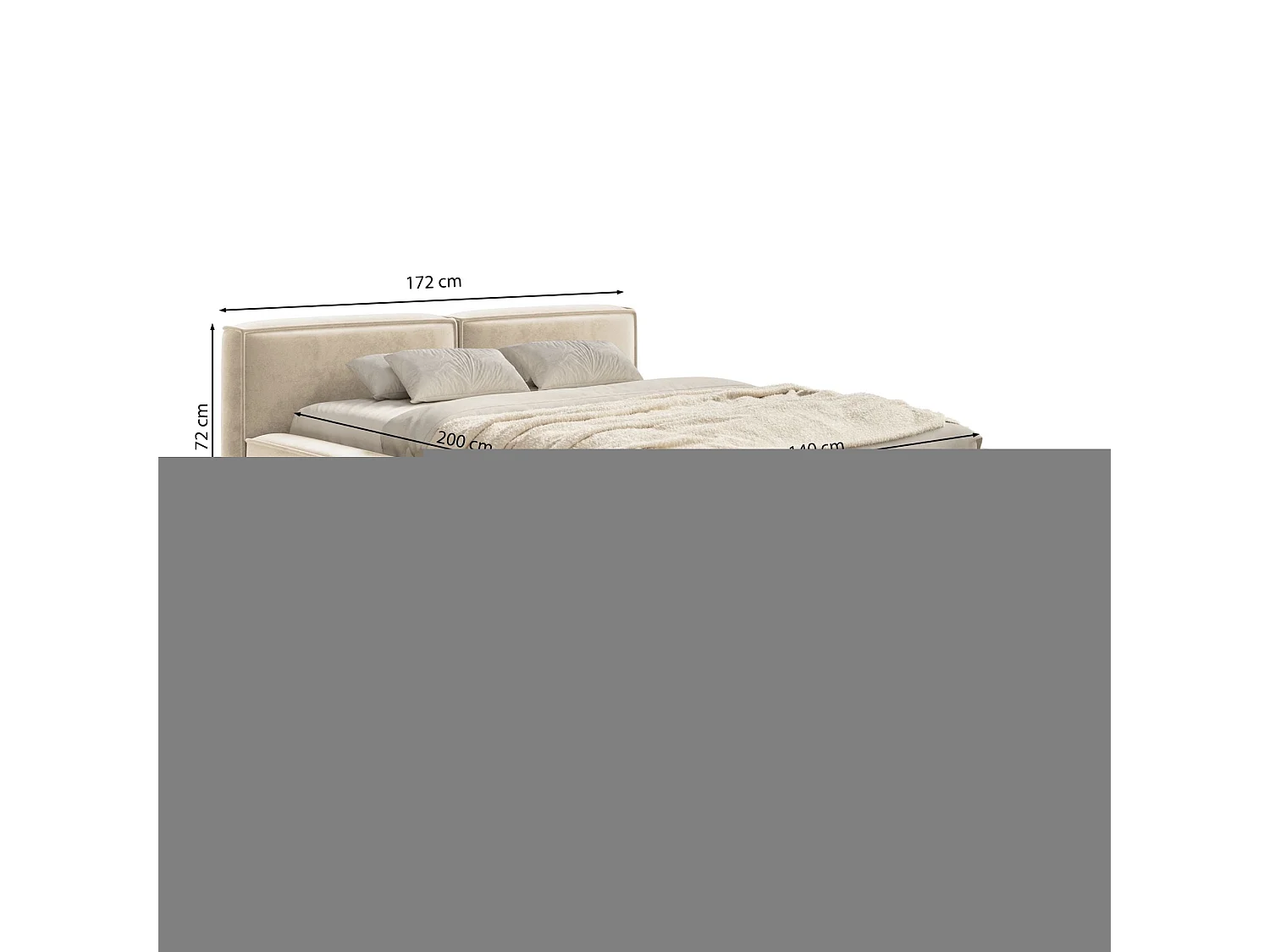 Lit coffre 140x200 avec coffre – sommier à lattes – velours – vert olive – TILVES SLIM