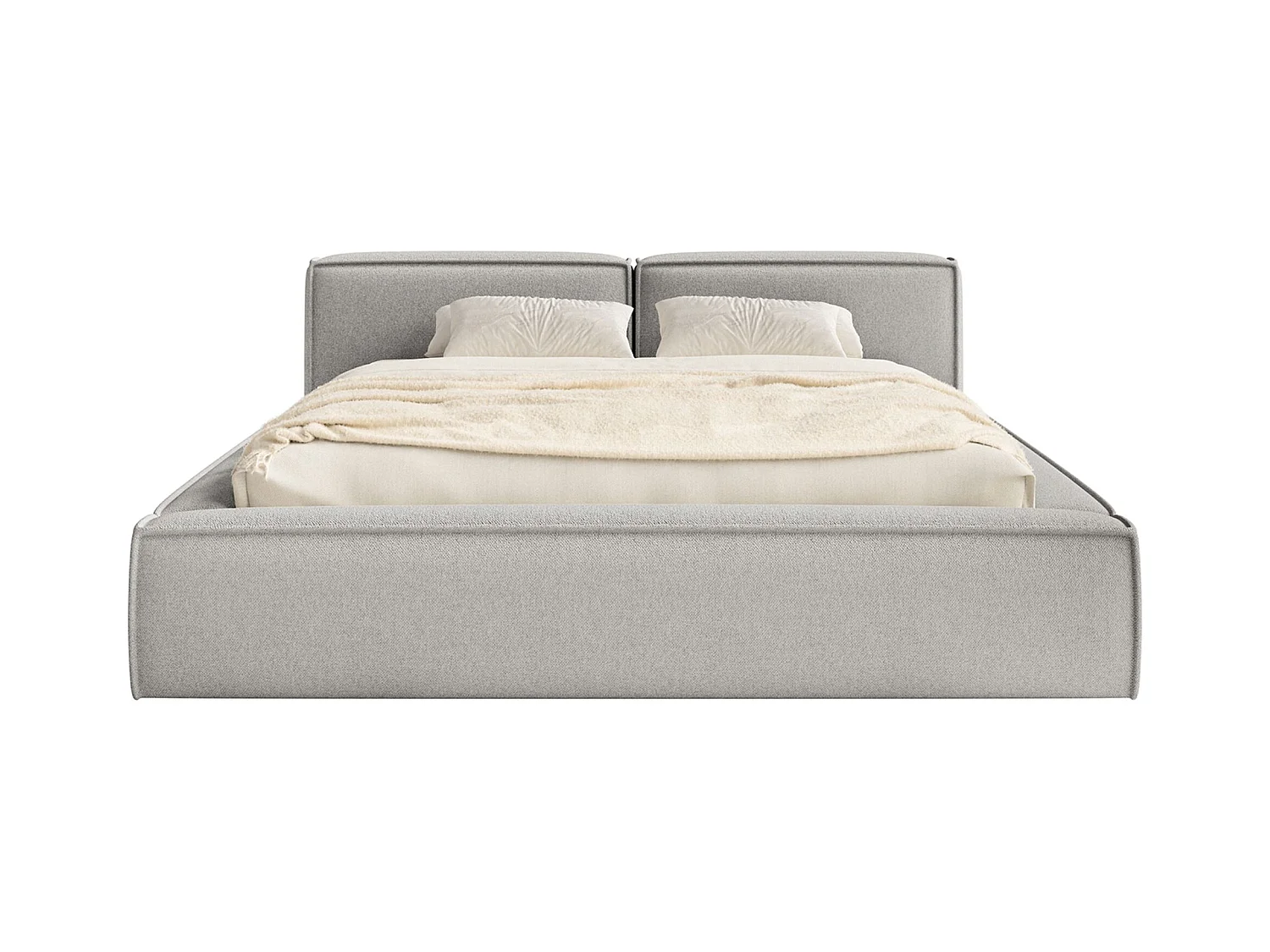 Polsterbett 180x200 mit Bettkasten – Lattenrost – Chenille – hellgrau – TILVES SLIM