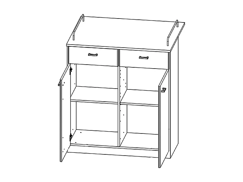 WICKELKOMMODE Joker Eiche Sanremo / weiß 91 / 75 / 93cm