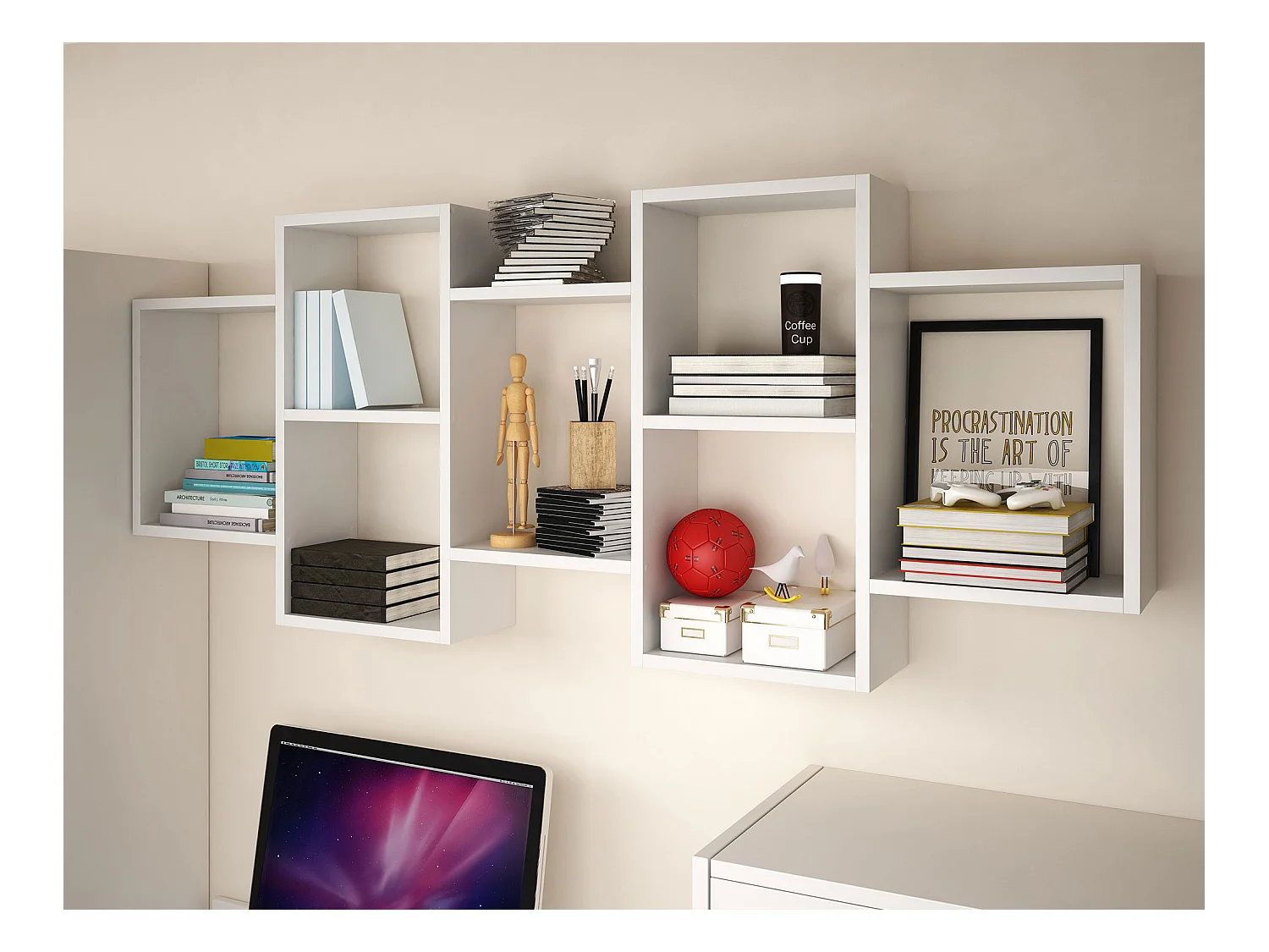 WANDREGAL Trio weiß 161 / 18 / 65cm