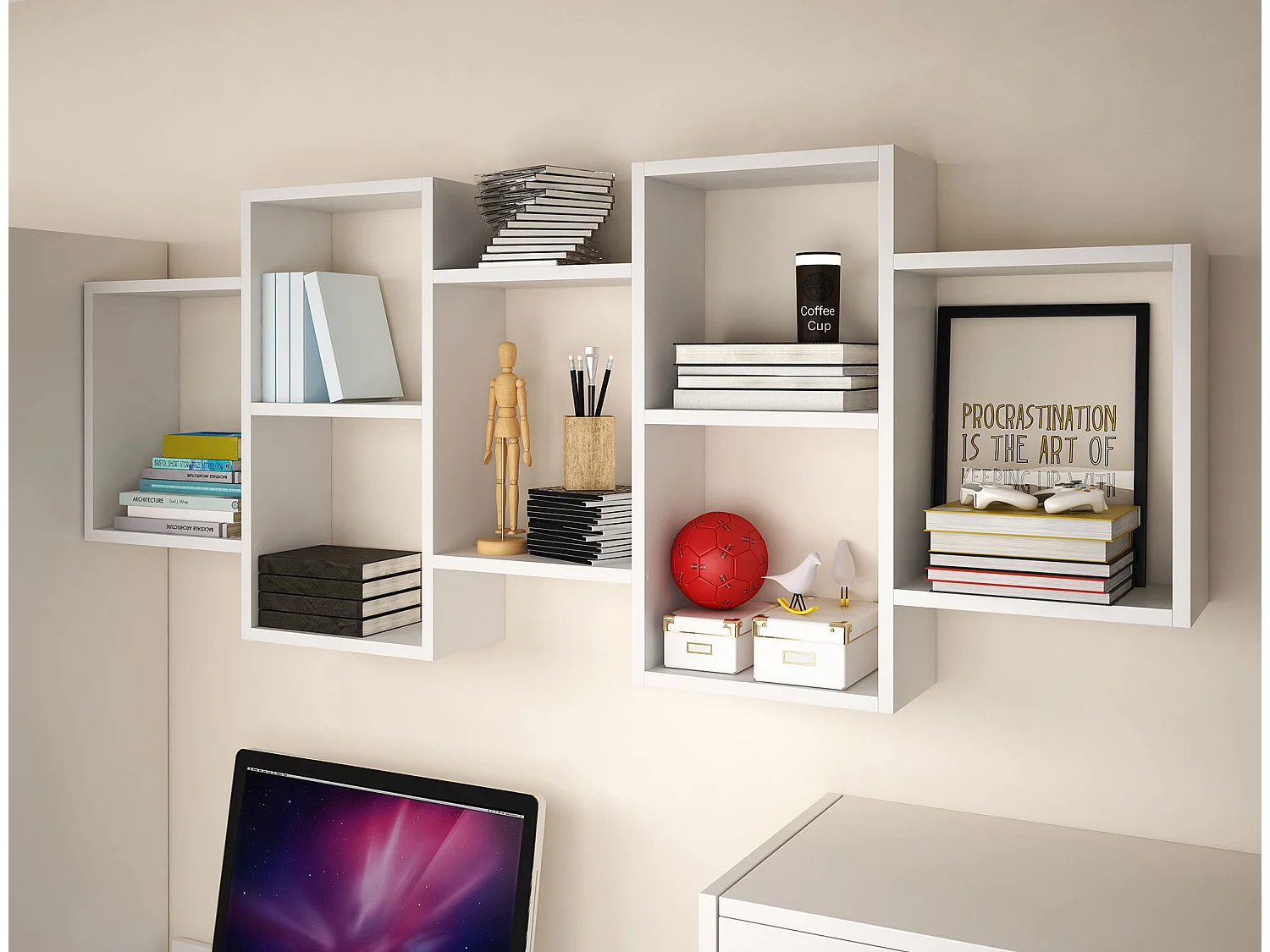 WANDREGAL Trio weiß 161 / 18 / 65cm