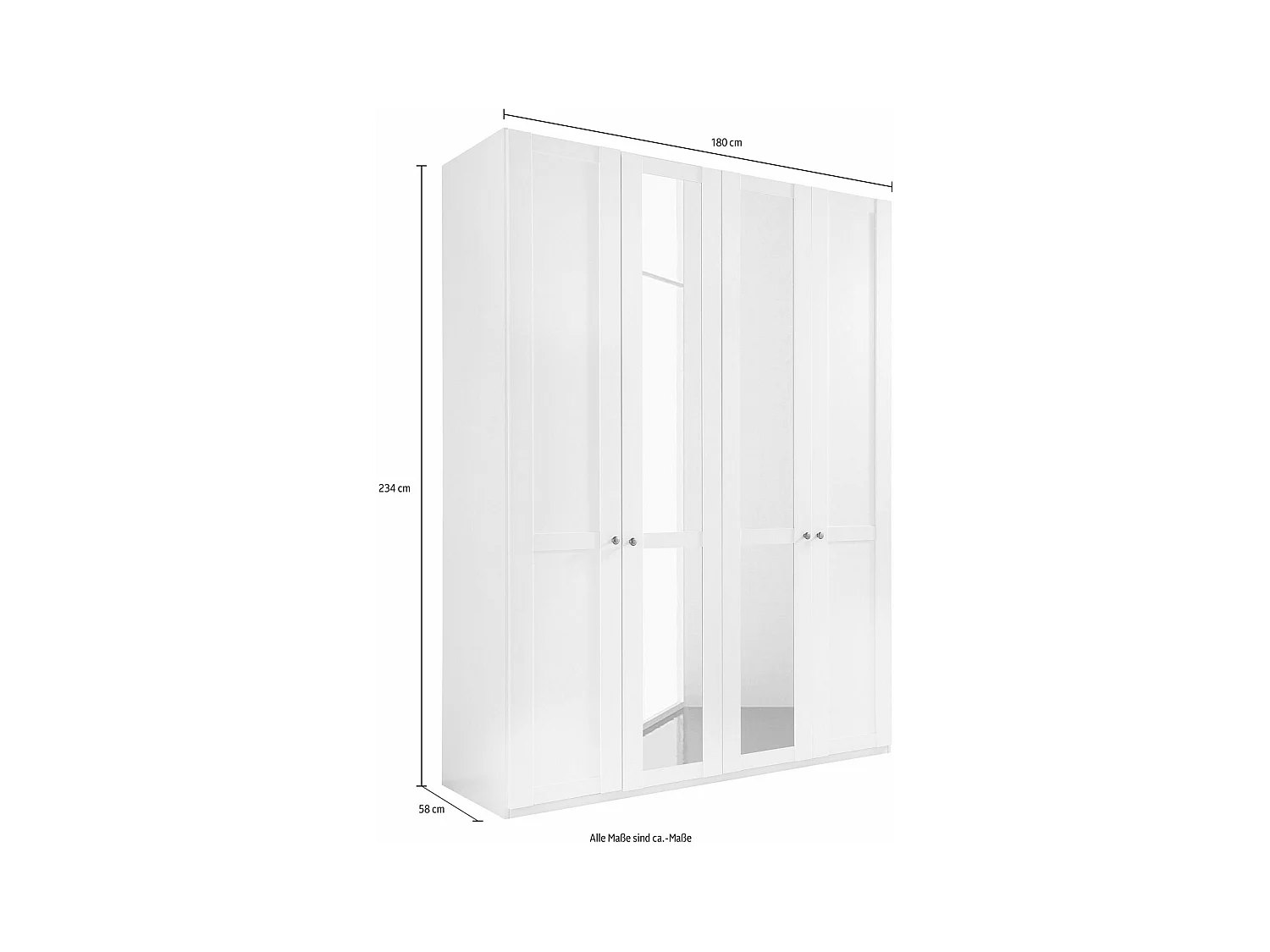 KLEIDERSCHRANK New York weiß 180 / 58 / 236cm