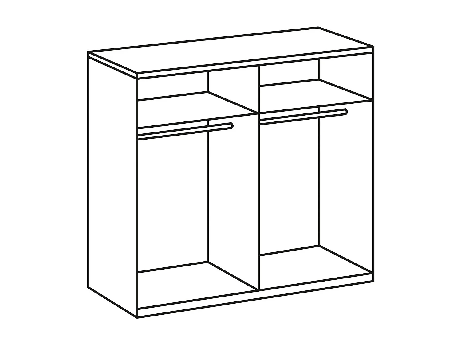 KLEIDERSCHRANK New York weiß 180 / 58 / 236cm